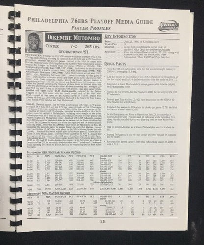 2001 NBA playoffs media Playoff guide Philadelphia 76ers Allen Iverson Rare