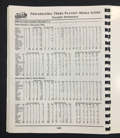 2001 NBA playoffs media Playoff guide Philadelphia 76ers Allen Iverson Rare
