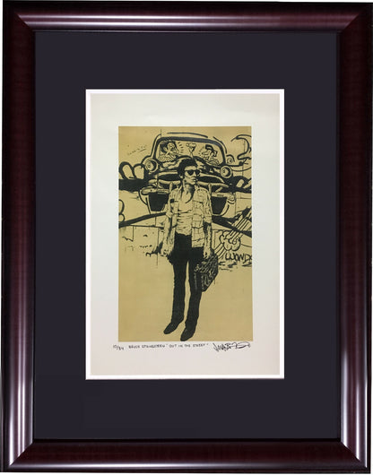 Jeff Frankel signed Bruce Springsteen Out In the Street Art framed auto COA /84