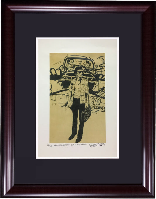 Jeff Frankel signed Bruce Springsteen Out In the Street Art framed auto COA /84