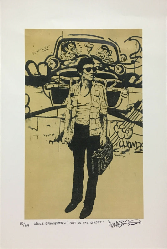 Jeff Frankel signed Bruce Springsteen Out In the Street Art framed auto COA /84
