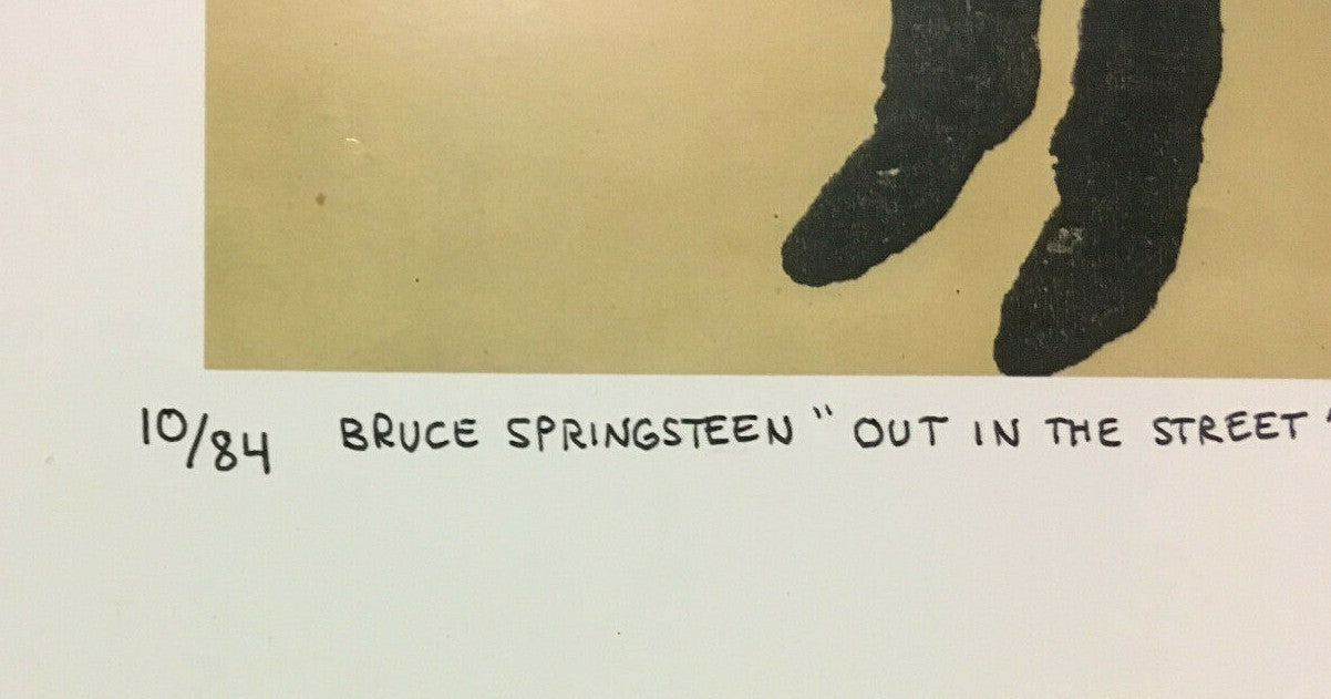 Jeff Frankel signed Bruce Springsteen Out In the Street Art framed auto COA /84