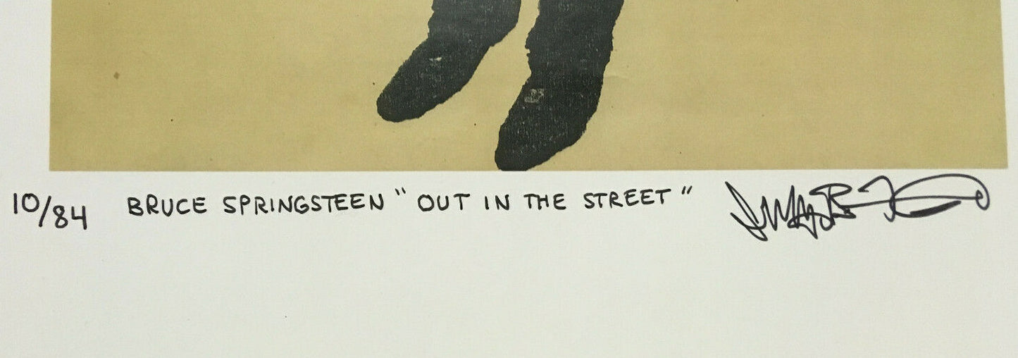 Jeff Frankel signed Bruce Springsteen Out In the Street Art framed auto COA /84