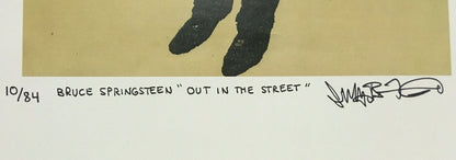 Jeff Frankel signed Bruce Springsteen Out In the Street Art framed auto COA /84