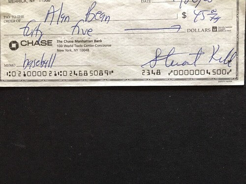Alan Bean Signed Check Mint Autograph Moonwalker Apollo Psa Coa Cut