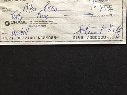 Alan Bean Signed Check Mint Autograph Moonwalker Apollo Psa Coa Cut