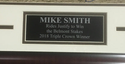 Mike Smith signed 16x20 Justify Triple Crown 2018 Photo Framed Auto Steiner COA