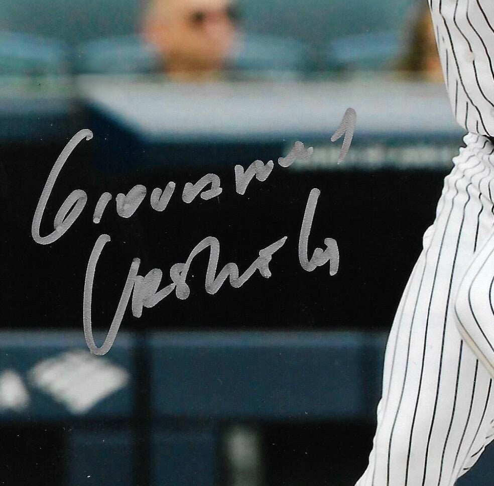 Giovanny Gio Urshela signed 8x10 photo framed Yankees coin auto Fanatics COA