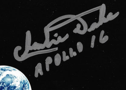 Apollo Astronauts signed Framed Moon photo Harrison Schmitt Edgar Mitchell PSA