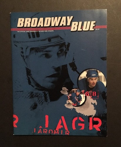 NY RANGERS BROADWAY BLUE PROGRAM 2005 06 Jaromir Jagr Henrik Lundqvist Rookie
