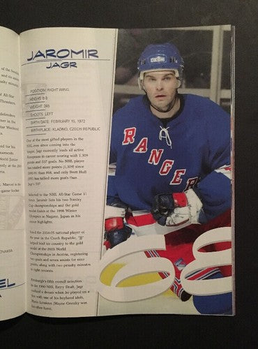 NY RANGERS BROADWAY BLUE PROGRAM 2005 06 Jaromir Jagr Henrik Lundqvist Rookie