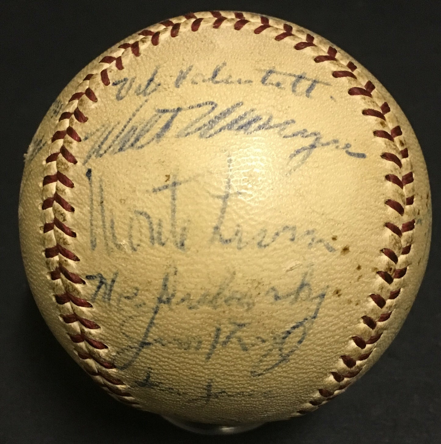 1956 Chicago cubs Team Signed Baseball 21 Auto Ernie Banks Monte Irvin PSA LOA