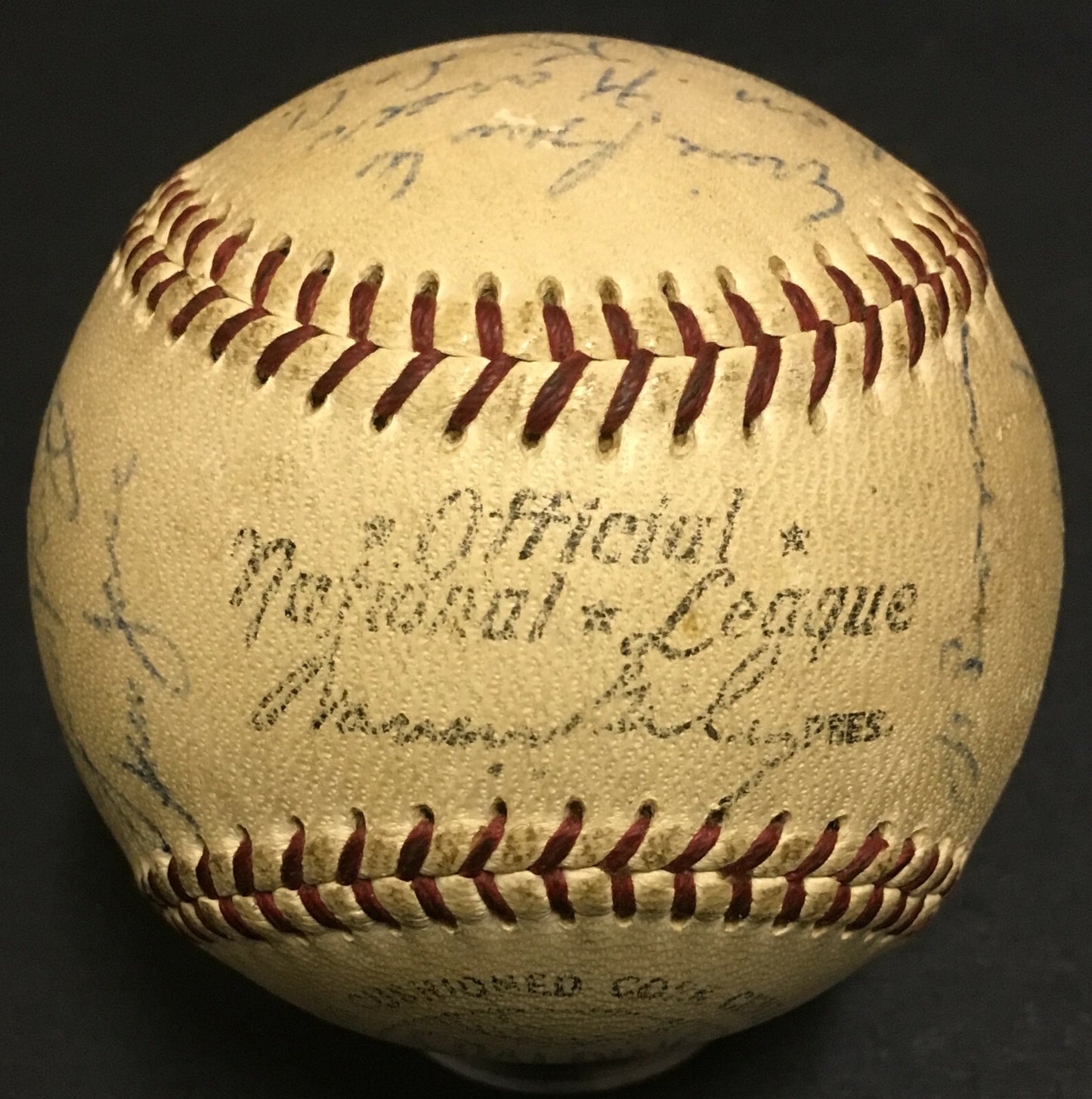 1956 Chicago cubs Team Signed Baseball 21 Auto Ernie Banks Monte Irvin PSA LOA