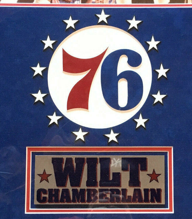 Wilt Chamberlain signed 16x20 photo 76’ers framed mint autograph Mounted Mm Coa