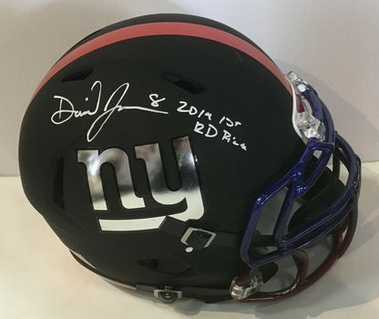 Daniel Jones Giants Signed Riddell Victor Pro helmet 2019 1st Rd Pick Auto BAS