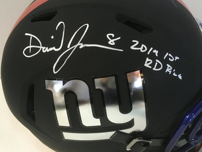 Daniel Jones Giants Signed Riddell Victor Pro helmet 2019 1st Rd Pick Auto BAS