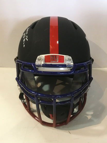 Daniel Jones Giants Signed Riddell Victor Pro helmet 2019 1st Rd Pick Auto BAS