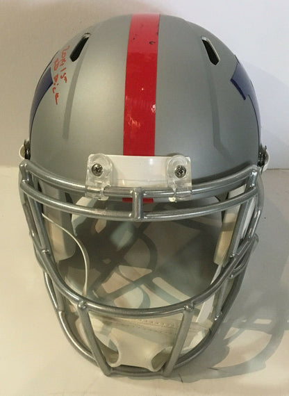 Daniel Jones Giants signed AMP Helmet FS 2019 1st Rd pick Rookie Auto BAS Coa