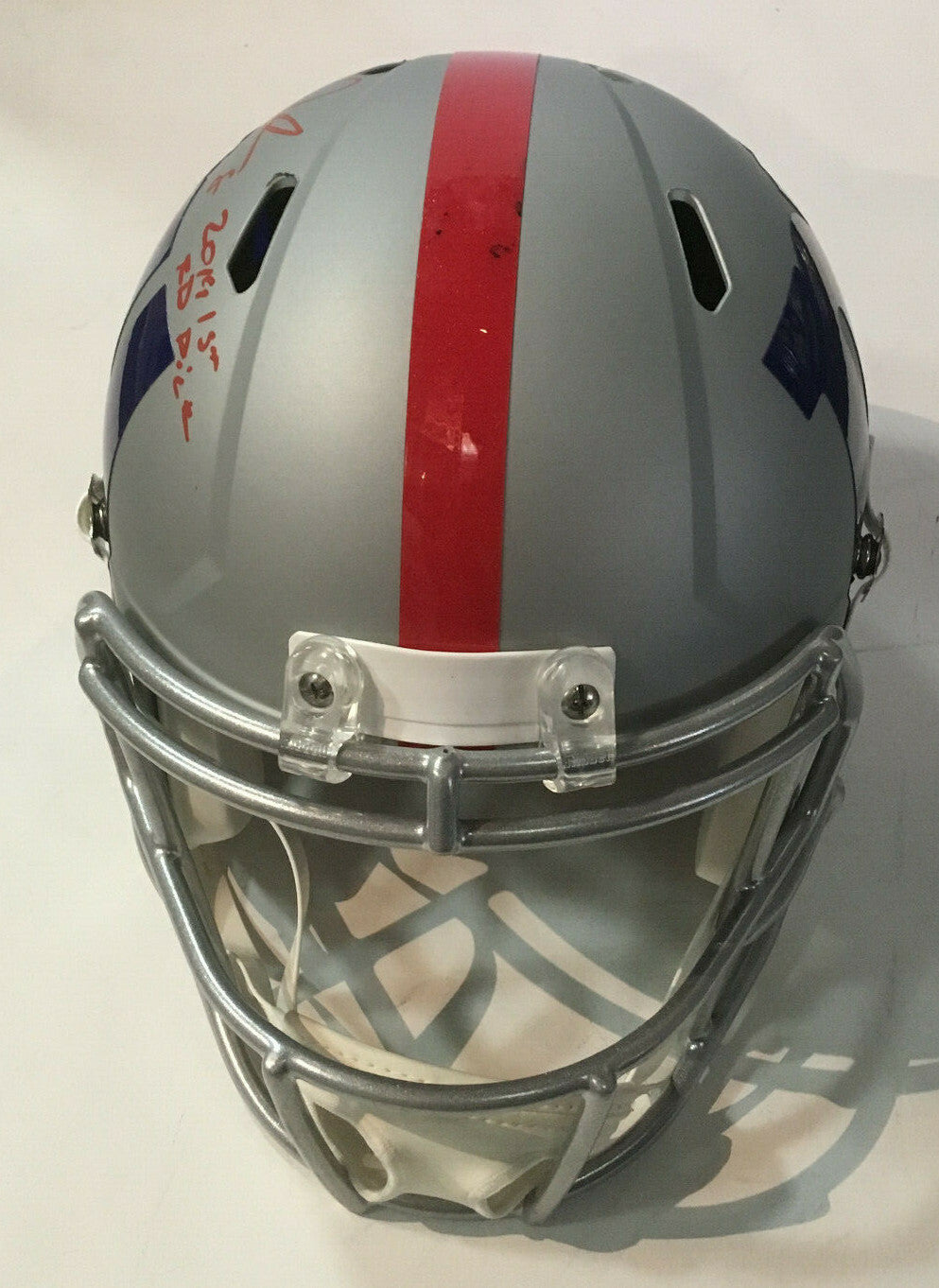 Daniel Jones Giants signed AMP Helmet FS 2019 1st Rd pick Rookie Auto BAS Coa