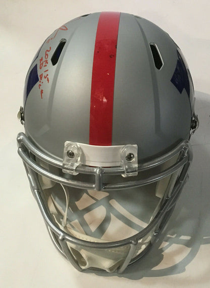 Daniel Jones Giants signed AMP Helmet FS 2019 1st Rd pick Rookie Auto BAS Coa