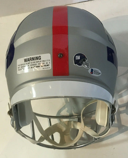 Daniel Jones Giants signed AMP Helmet FS 2019 1st Rd pick Rookie Auto BAS Coa