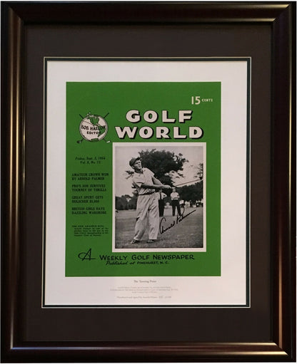 Arnold Palmer signed 1954 Turning Point Golf World Litho framed auto /100