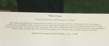 Jack Nicklaus signed Walk of Fame litho framed auto Golden Bear Holo COA /100