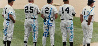 Yankees Old Timers Day signed 8x10 photo framed 5 auto Bobby Murcer PSA COA