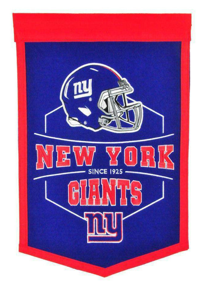 New York Giants 12x18 Helmet  Logo Revolution Traditions Felt Banner NFL