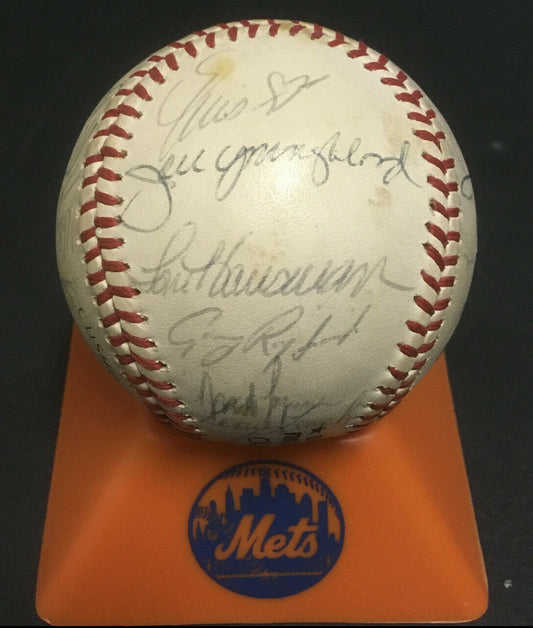 1982 NY Mets team signed NL Baseball 25 Auto George Foster Rusty Staub Cbm COA