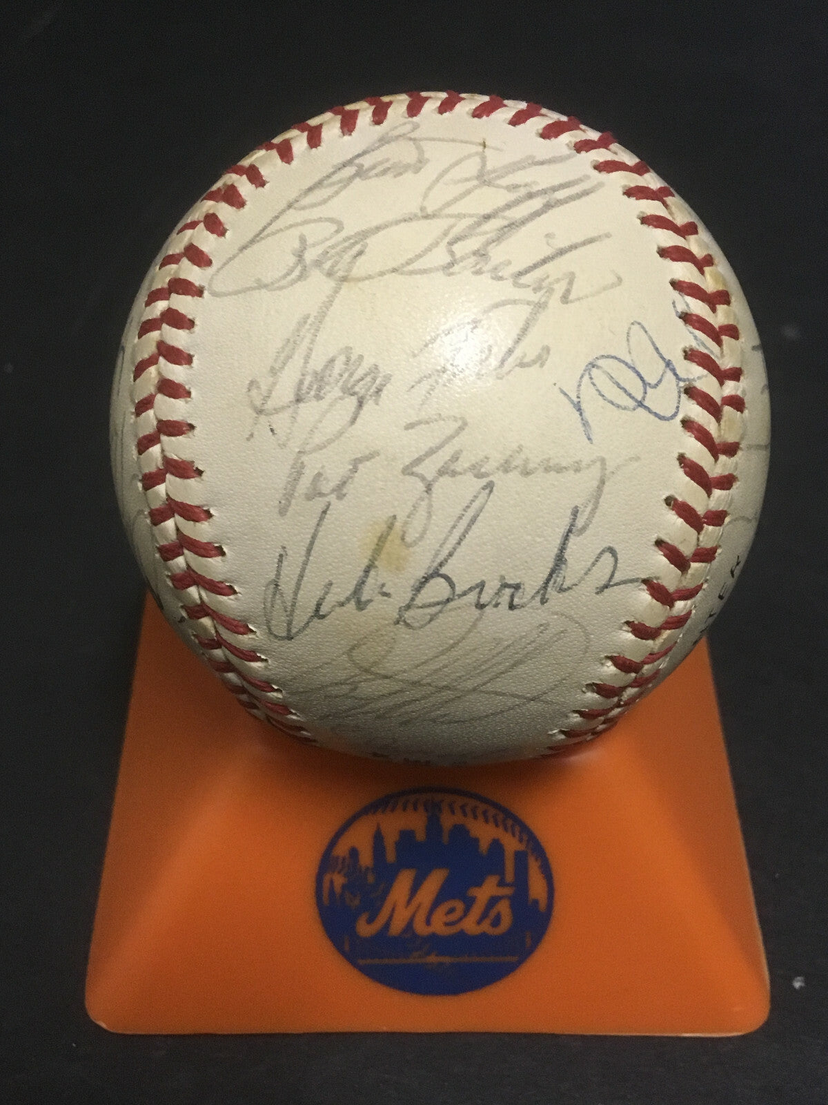 1982 NY Mets team signed NL Baseball 25 Auto George Foster Rusty Staub Cbm COA