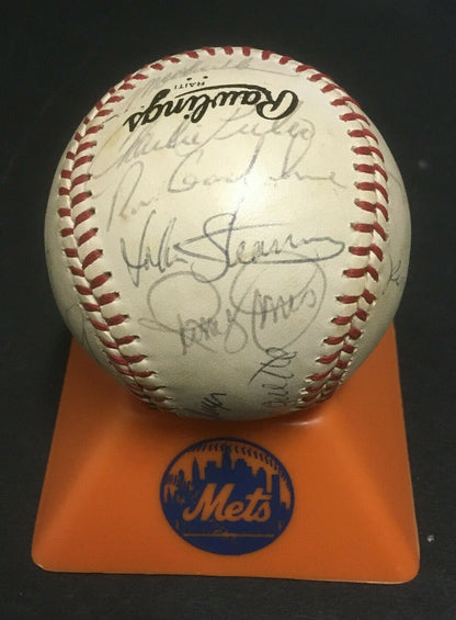 1982 NY Mets team signed NL Baseball 25 Auto George Foster Rusty Staub Cbm COA