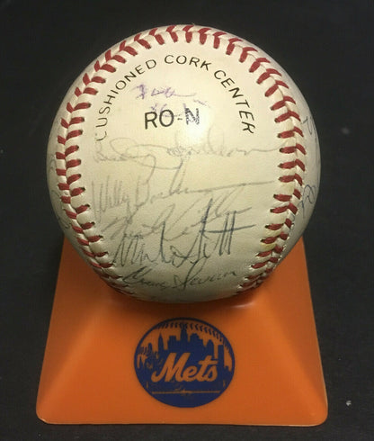 1982 NY Mets team signed NL Baseball 25 Auto George Foster Rusty Staub Cbm COA
