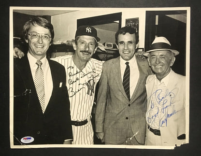 Billy Martin Danny Lawler signed 11x14 photo To Rudy Giuliani 2 auto RARE PSA