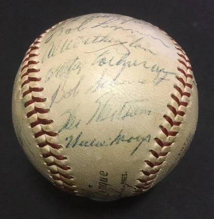 1957 NY Giants Signed NL Baseball 24 Auto Willie Mays Red Schoendienst PSA Loa