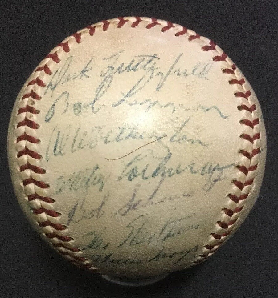 1957 NY Giants Signed NL Baseball 24 Auto Willie Mays Red Schoendienst PSA Loa