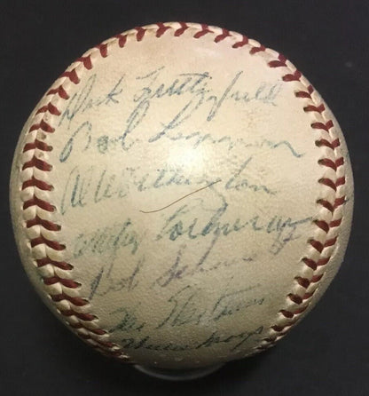 1957 NY Giants Signed NL Baseball 24 Auto Willie Mays Red Schoendienst PSA Loa