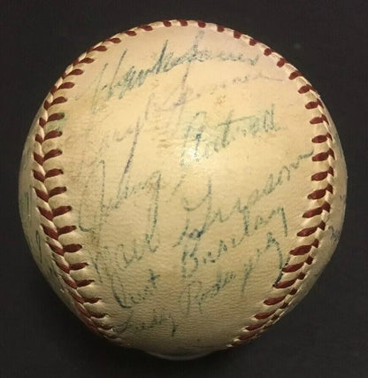 1957 NY Giants Signed NL Baseball 24 Auto Willie Mays Red Schoendienst PSA Loa