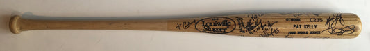 1996 Yankees Team Signed World Series Game bat Derek Jeter Rivera 25 + Auto PSA