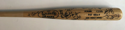 1996 Yankees Team Signed World Series Game bat Derek Jeter Rivera 25 + Auto PSA