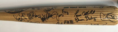 1996 Yankees Team Signed World Series Game bat Derek Jeter Rivera 25 + Auto PSA