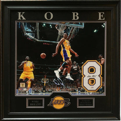 Kobe Bryant Signed Lakers #8 Jersey # 2001 finals 20x24 PHOTO framed PSA coa