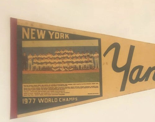 1977 Yankees World Series Champions Pennant Team Photo  30x12 Thurman Munson