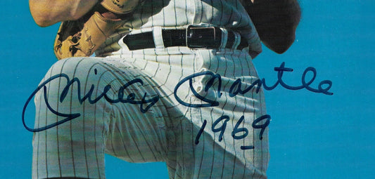 Mickey Mantle day signed 8x10 photo Program 1969 auto Mint Ny Yankees #7 JSA LOA
