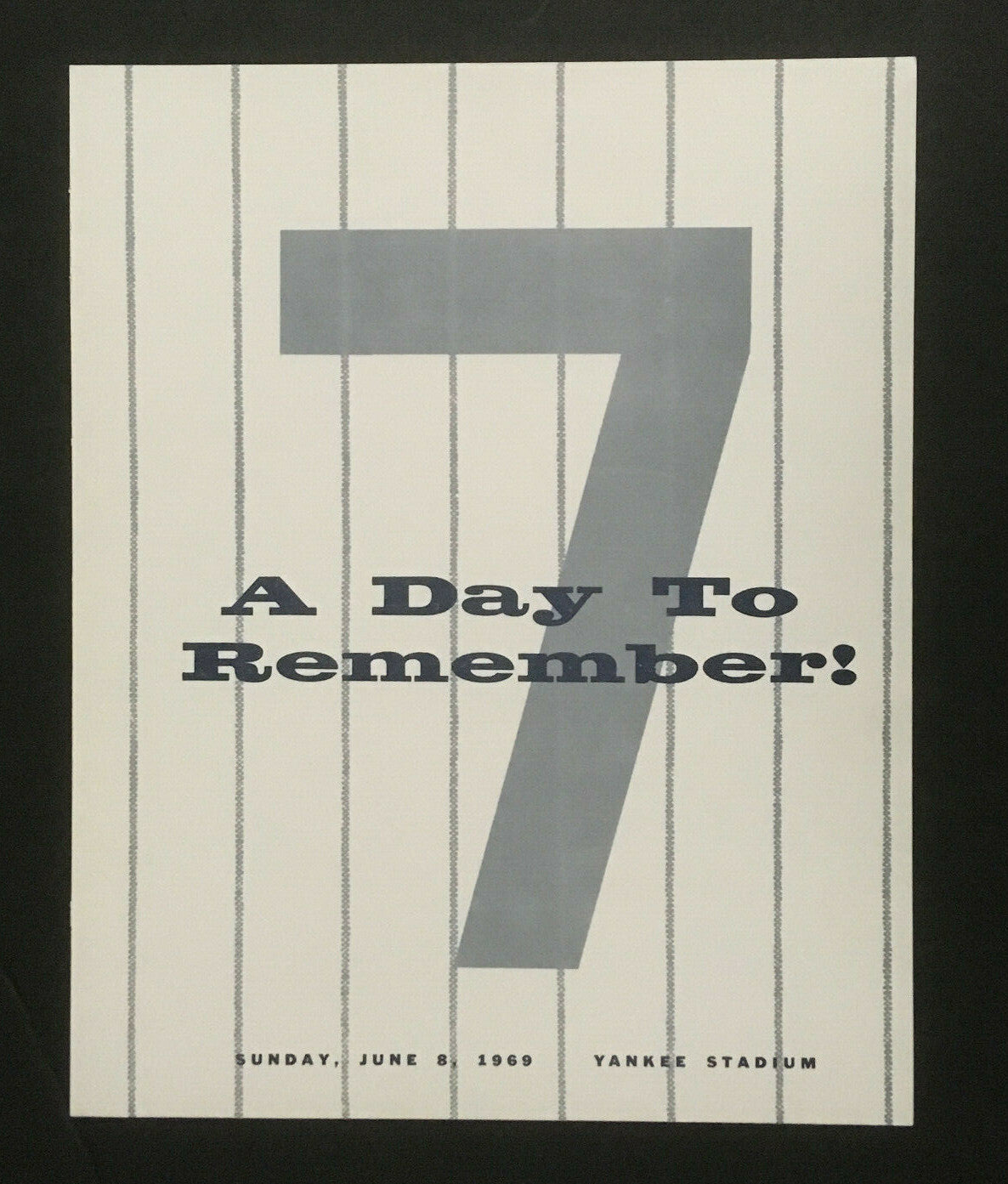 Mickey Mantle day signed 8x10 photo Program 1969 auto Mint Ny Yankees #7 JSA LOA