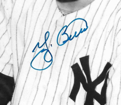 Yogi Berra & Bill Dickey Yankees #8 Catcher signed 8x10 photo framed auto PSA