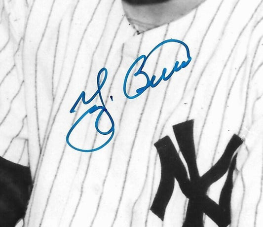 Yogi Berra & Bill Dickey Yankees #8 Catcher signed 8x10 photo framed auto PSA