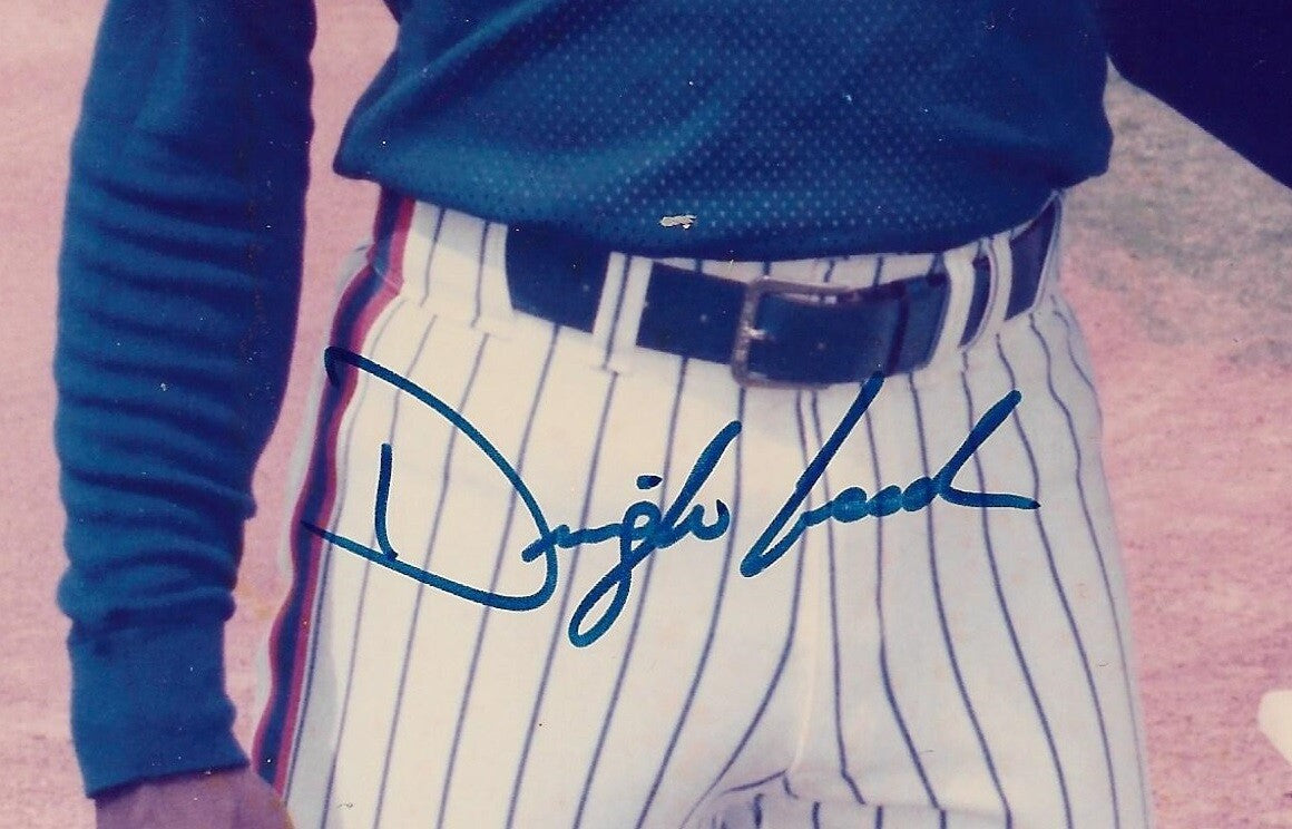 Gary Carter Doc Gooden signed rare 8x10 photo framed Mets Coin 2 auto CBM COA