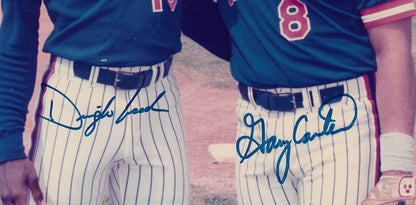 Gary Carter Doc Gooden signed rare 8x10 photo framed Mets Coin 2 auto CBM COA