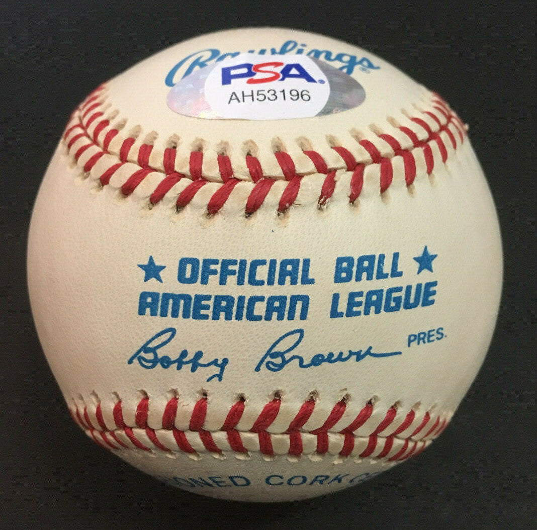 Enos Bradsher Slaughter signed Full Name AL Baseball mint autograph PSA COA
